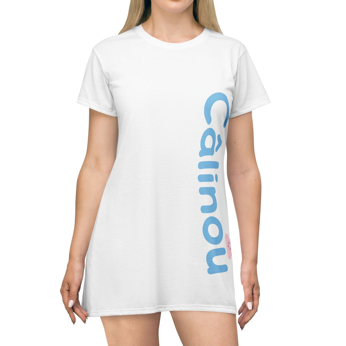 Robe t-shirt Câlinou blanche